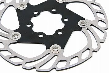 MicrOHERO Ultralight MTB/ROAD Dual Purpose 2-Piece Stainless / Magnesium Alloy Floating Disc F1 Disc Rotor, 1 Piece