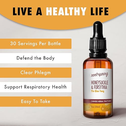 Miniatura 4 de root + spring Tintura de hierbas Honeysuckle & Forsythia, extracto concentrado líquido de Yin Qiao Tang con gotero, suplemento de mezcla de hierbas