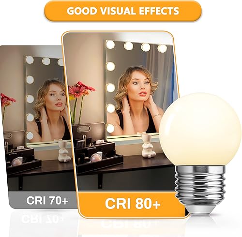 Miniatura 6 de Bombilla LED roja, bombillas LED G45 de Navidad, equivalentes a bombillas de tocador de colores de 15 W, luces rojas de 1 W de bajo vatio, base E26