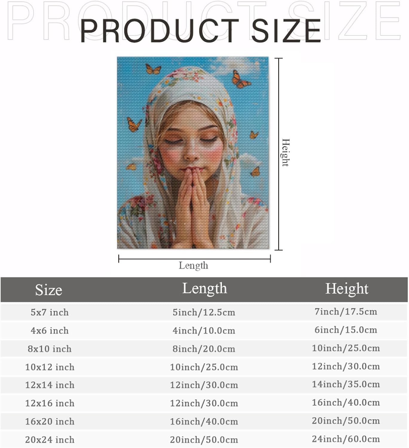 DOTJGEM Praying Women Diamond Painting Kits for Adults, Nativity Diamond Art 5D DIY Kits Full Round Drill, Christmas Paint by Diamonds for Holiday Gifts 16x20 Inch