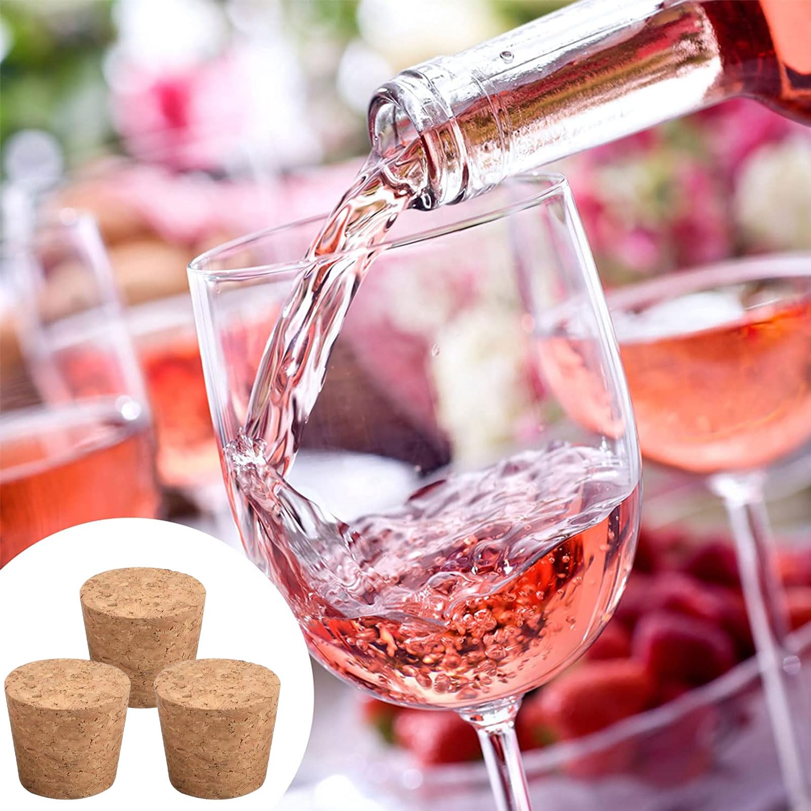 INCREWAY Tappi in sughero conici, 20PCS tappi in sughero di legno durevoli per bottiglie di vino, bottiglie di vetro, barattoli, 37 * 43 * 28mm