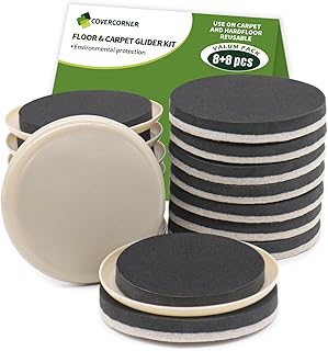 Furniture Sliders for Hardwood Floors, Furniture Sliders for Carpeted Floors, 16 PCS 3 1/2 inch Combo Pack, Sliders for Moving Furniture, Furniture Movers Sliders