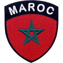 EmbTao Morocco Shield Flag Patch Embroidered Applique Iron On Sew On Moroccan National Emblem