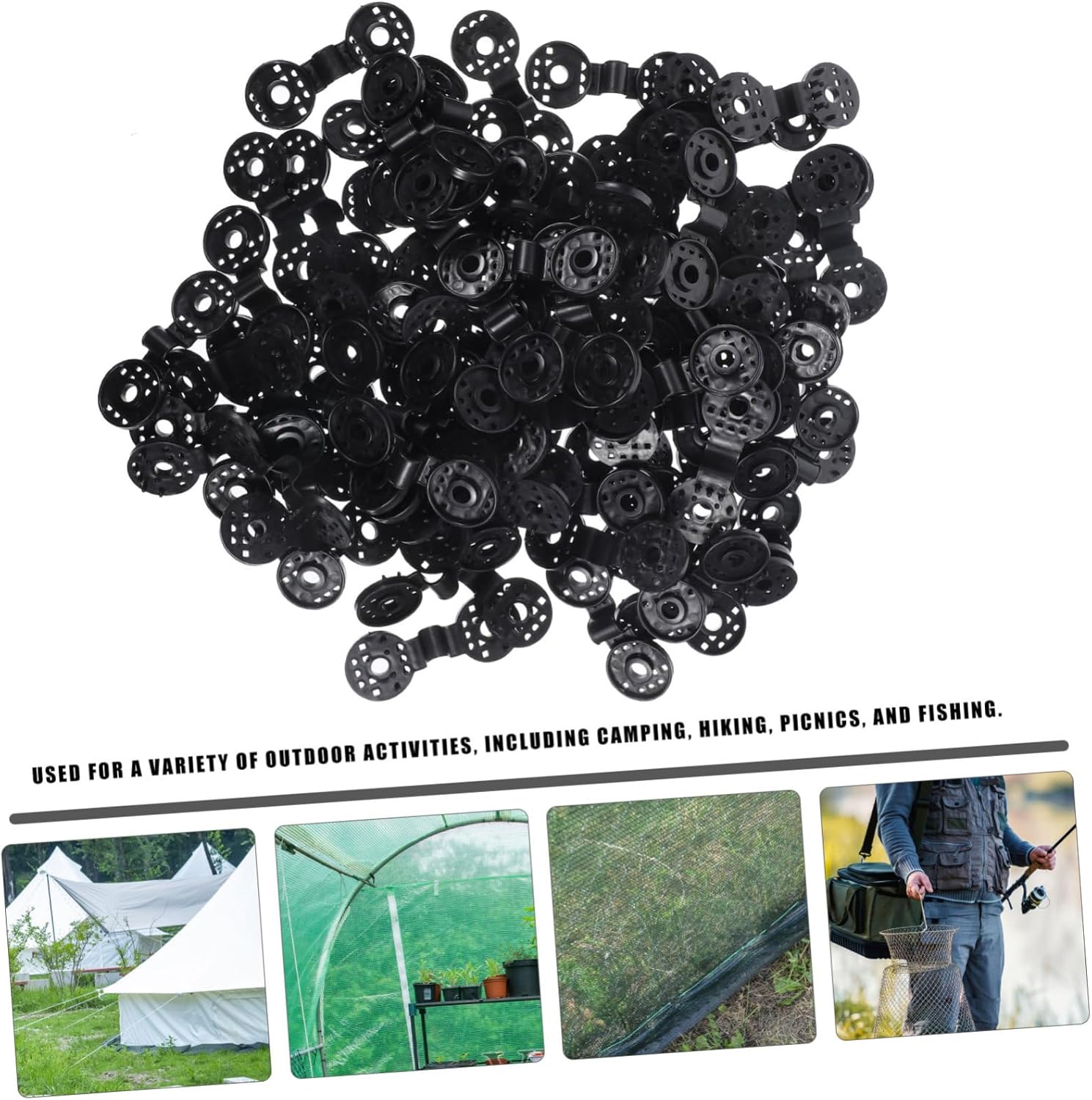 Outanaya 100pcs Sun Protection Net Buckle Shade Netting Clips for Garden Greenhouse Tarp Patio Privacy