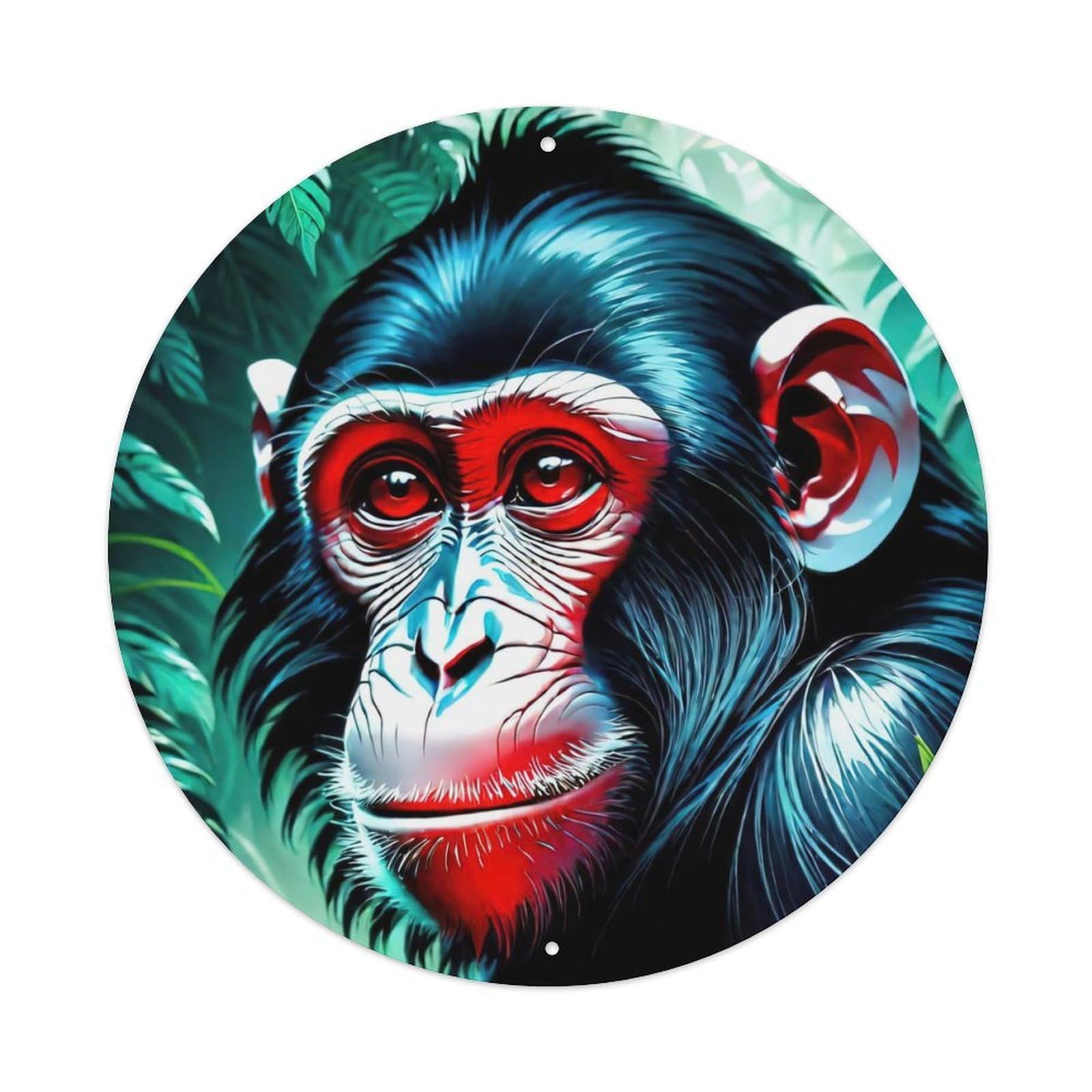 Animal Artwork Monkey in The Grass Vintage Metal Tin Sign Plaque Wall Decor for Cafe, Club Bar, Office, Garden Metal Poster 8x8Inch