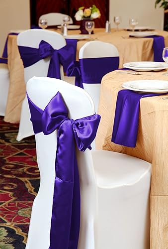 Vista 103 de 72 fundas universales para sillas de satén rojo, con lazos para silla, reutilizables, suministros para Navidad, bodas, recepciones, eventos