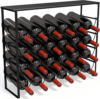 TONLEA 5 Tier Wine Rack Freestanding Floor, 24-Bottle Wine Bottle Holder, Stackable Wine Storage Rack for Cabinet or Pantry