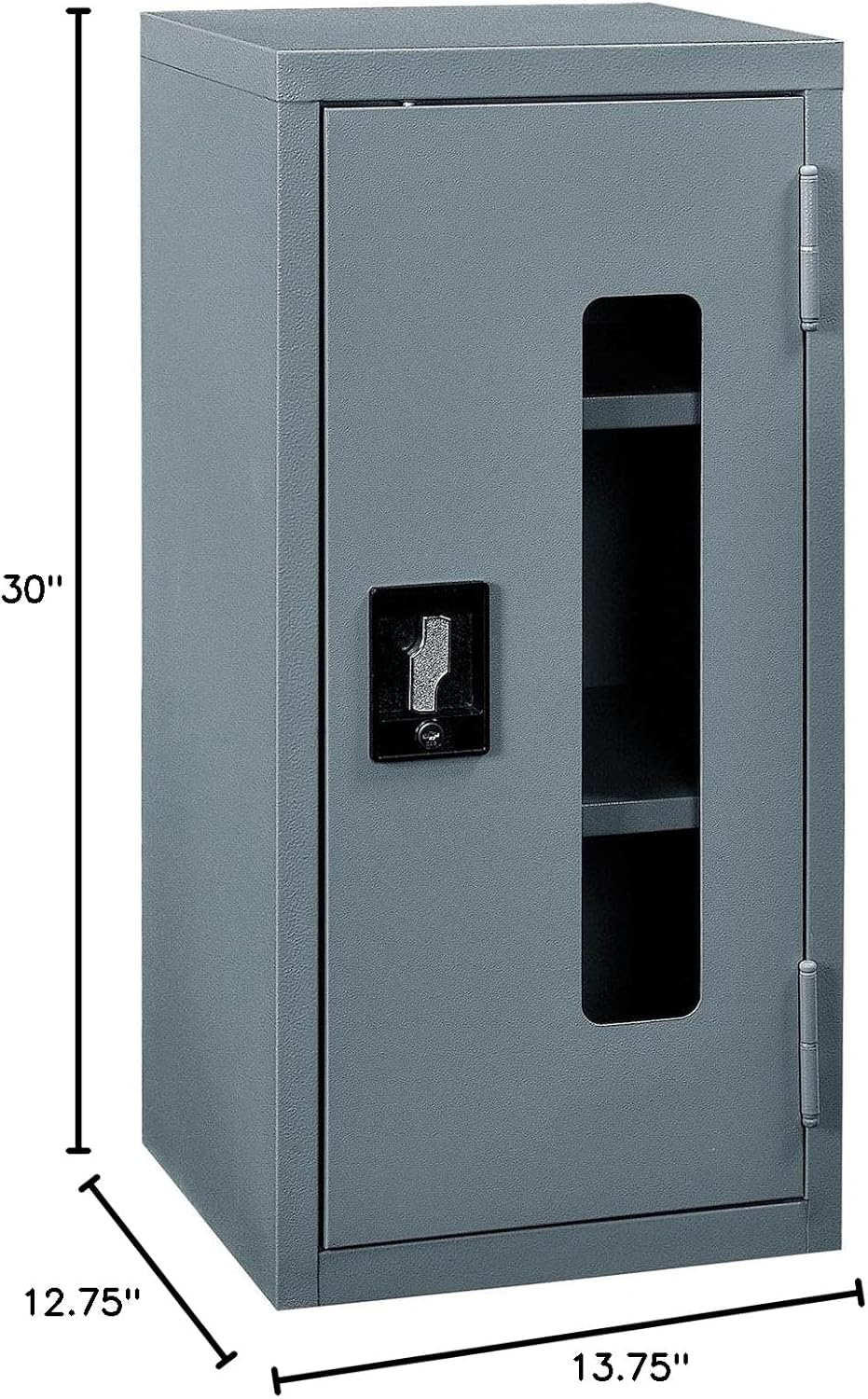 Global Industrial Assembled Clear View Wall Storage Cabinet, 13-3/4x12-3/4x30, Gray