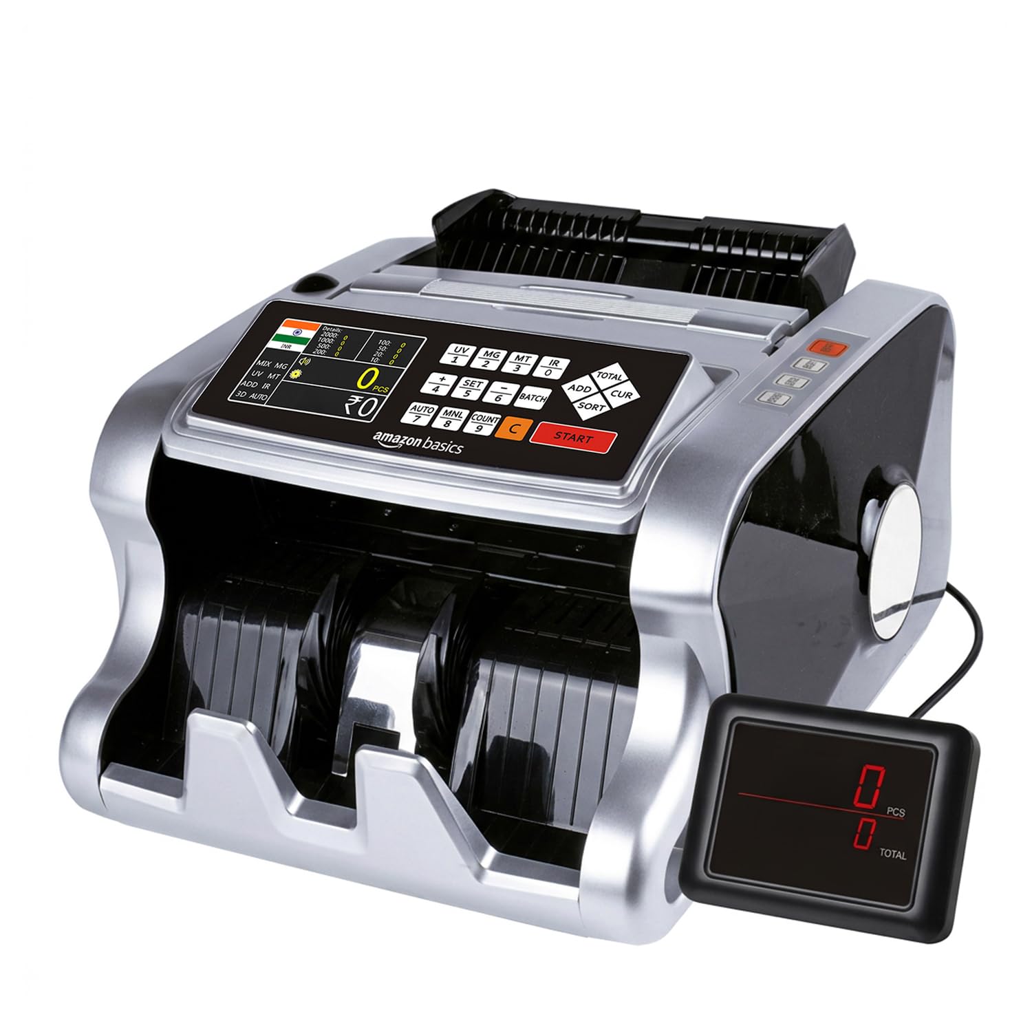 Amazon Basics Note Counting Machine with Fake Note Detection & LCD Display, Fully Automatic Cash Counter| Counts All Old & New Notes for INR ₹10-₹2000, UV MG IR MT Detection, Business & Retail Use-picture-50