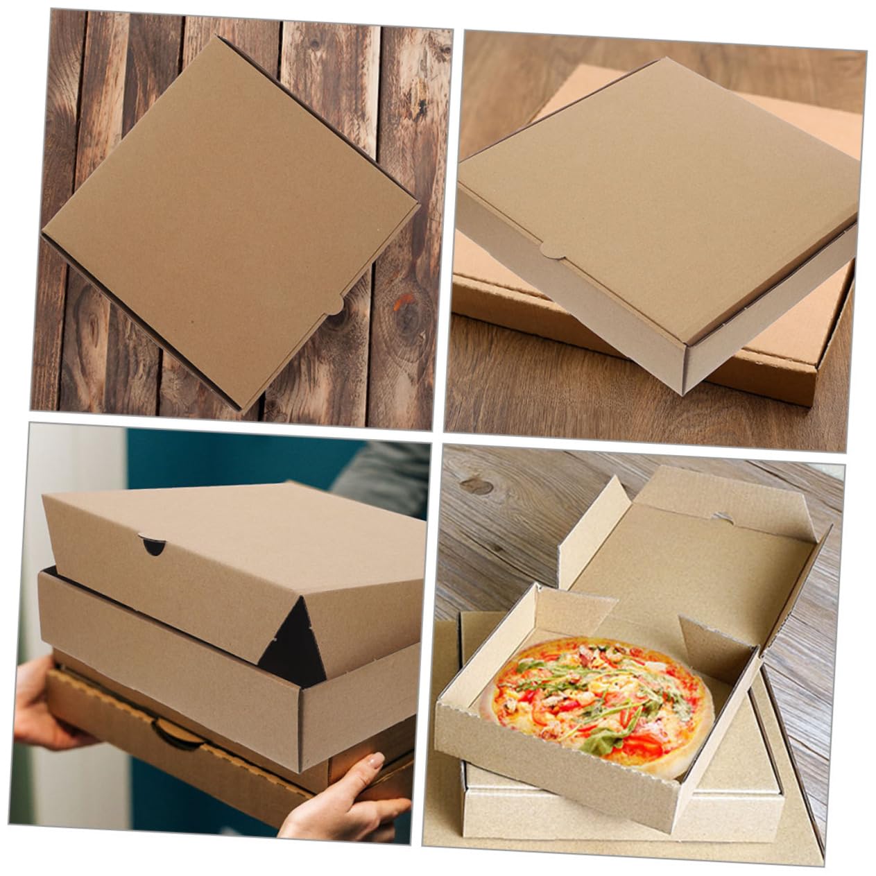 Boîtes à Pizza Carrées Emballage Compact en Papier Design Élégant Lot de 10 Lors de Fêtes pour Biscuits et Mini Tartes