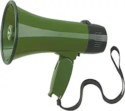 Flydot Megafone com sirene de microfone de alto-falante e Bullhorn de gravação de 240 segundos inclui controle de volume para eventos ao ar livre e gerenciamento de multidões
