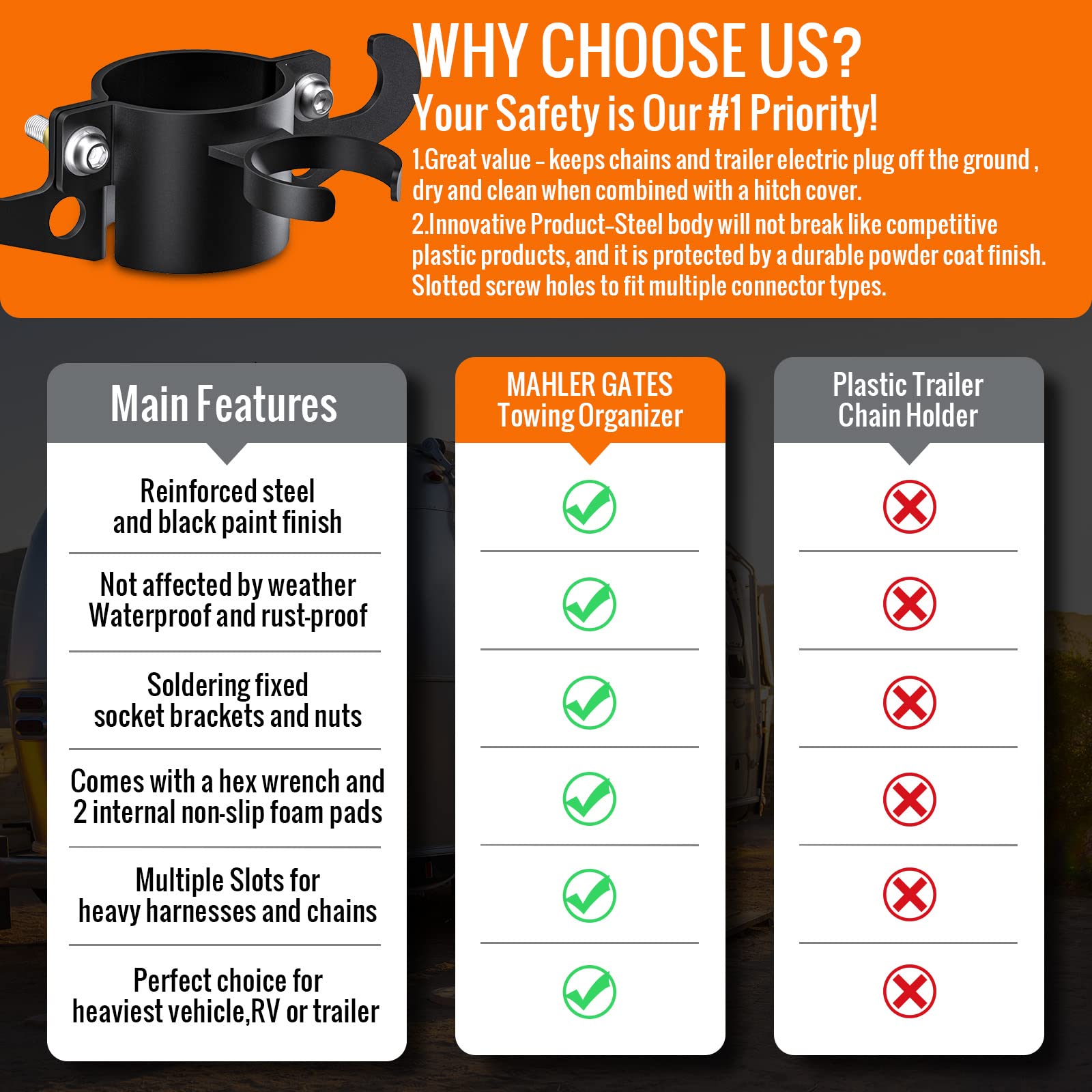 Towing Organizer 7WAY Hitch Tightener For Plug Protector