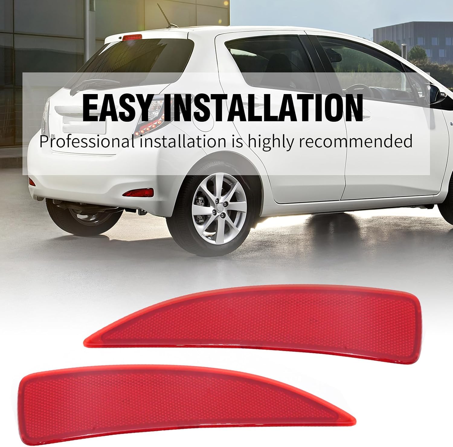 EATAKWARD 52164-52100 Pair Rear Bumper Reflector Replacement for Toyota Yaris 2012-2014 Driver and Passenger Side Certified for TO1184103 TO1185103 | 52163-52100