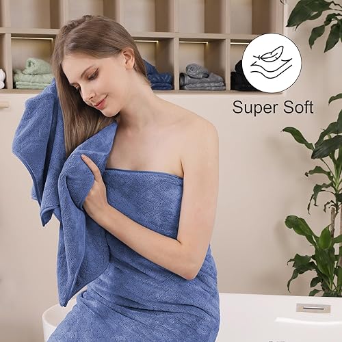 Miniatura 5 de Ycosy Juego de toallas de baño de 8 piezas, 2 toallas de baño grandes de gran tamaño, 2 toallas de mano y 4 toallas faciales, toalla de ducha de