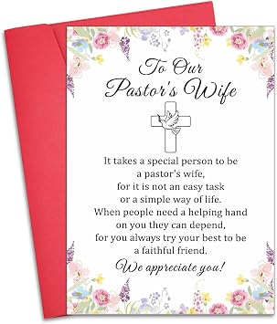 Octamber Pastor Wife Appreciation Card - Pastor Wife Appreciation Gifts, Thank You Gifts for First Lady, Pastorr Appreciationn Day Gift for Pastors Wives Anniversary Wedding Birthday Easter Christmas