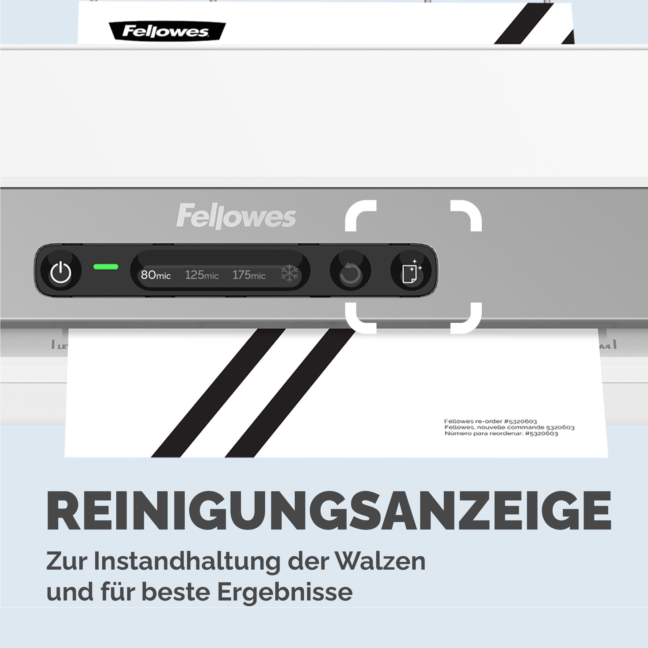 Fellowes Laminiergerät Amaris A3 - für Büro/Schule/Zuhause - nur 1 Minute Aufwärmzeit - für Heißlaminierfolien von 80-175mic - mit Rücklauf-Funktion - inkl. Starterset für 10 Laminationen