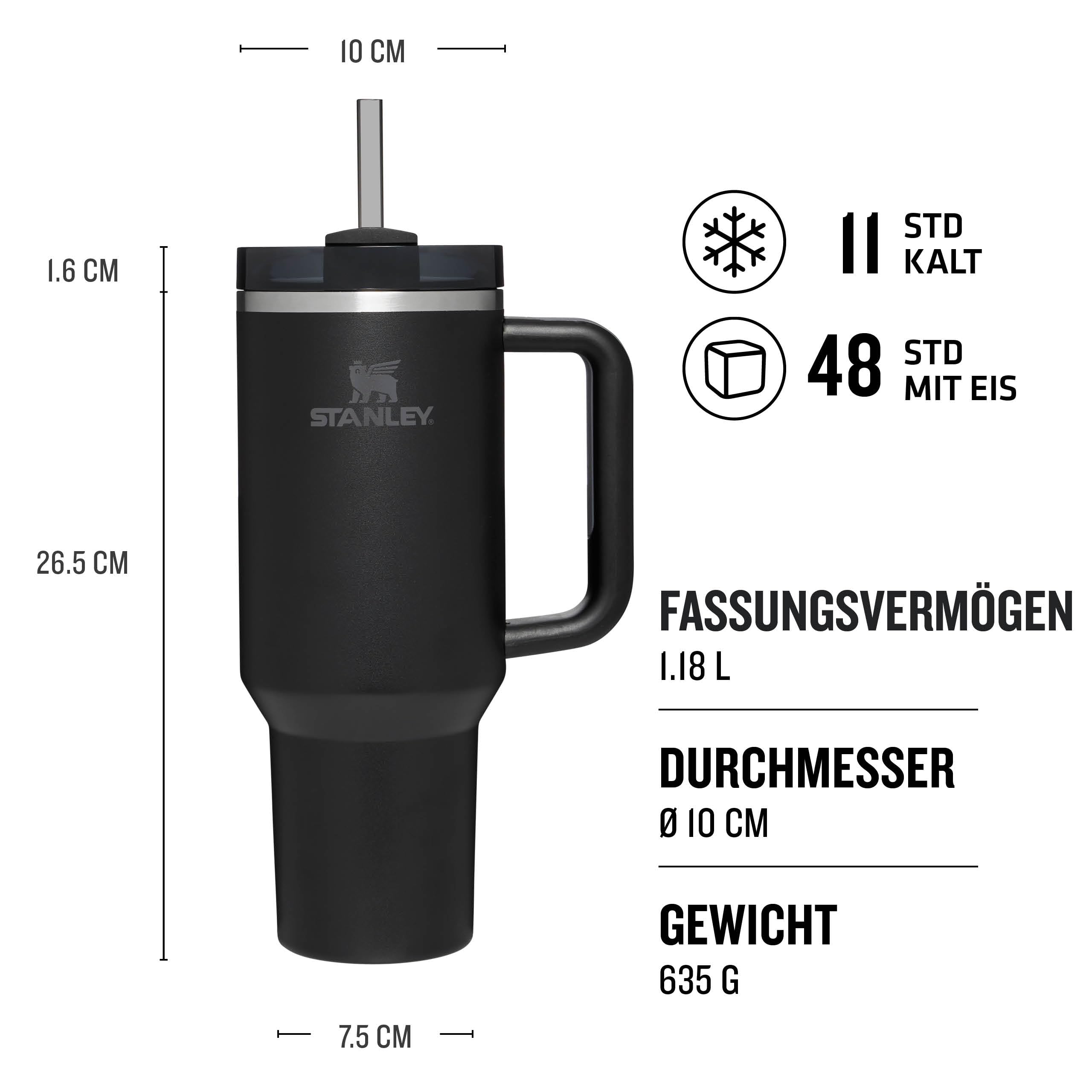 STANLEY Quencher H2.0 Flowstate Trinkflasche Mit Strohhalm 1.2L - Thermobecher Kühlt 11 Stunden -... Ansicht 3