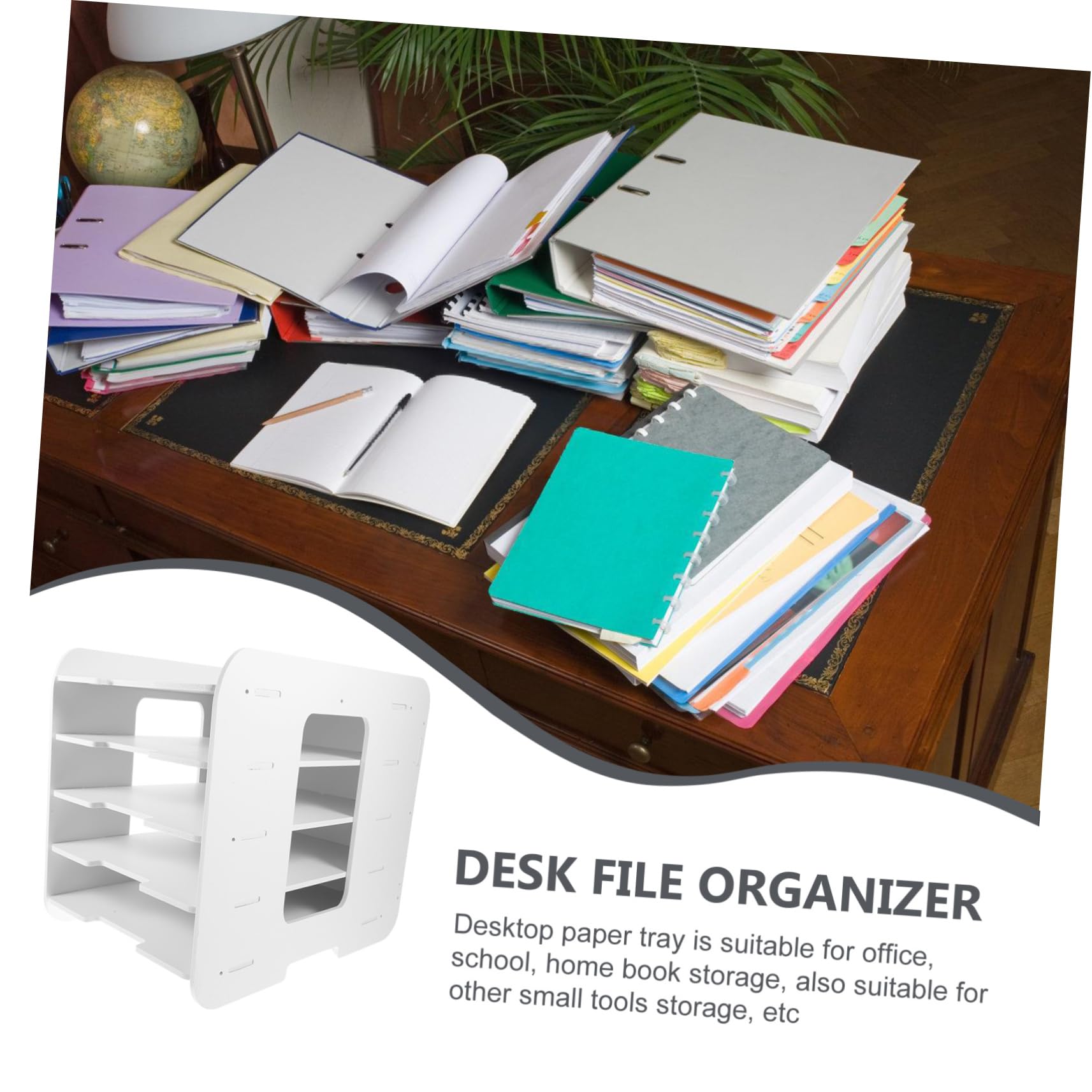 ARTIBETTER Stapelbarer Datei Organizer 5-lagig aus Kunststoff A4 Dokumentenablage Wetterbeständig Ablageregal für Büro und Schreibtisch