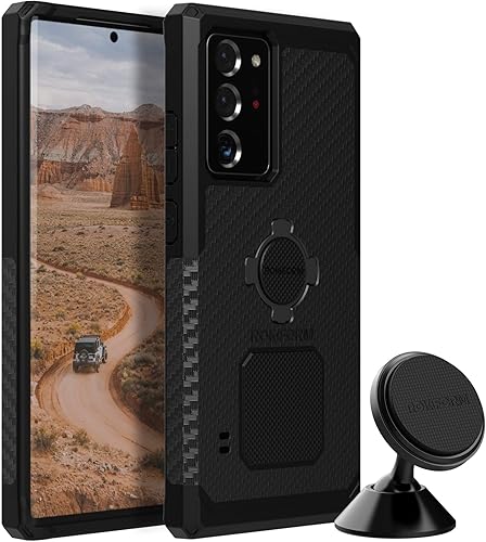 Rokform - Funda ultra resistente para Galaxy Note 20 + soporte giratorio para teléfono para automóvil, camión o camioneta