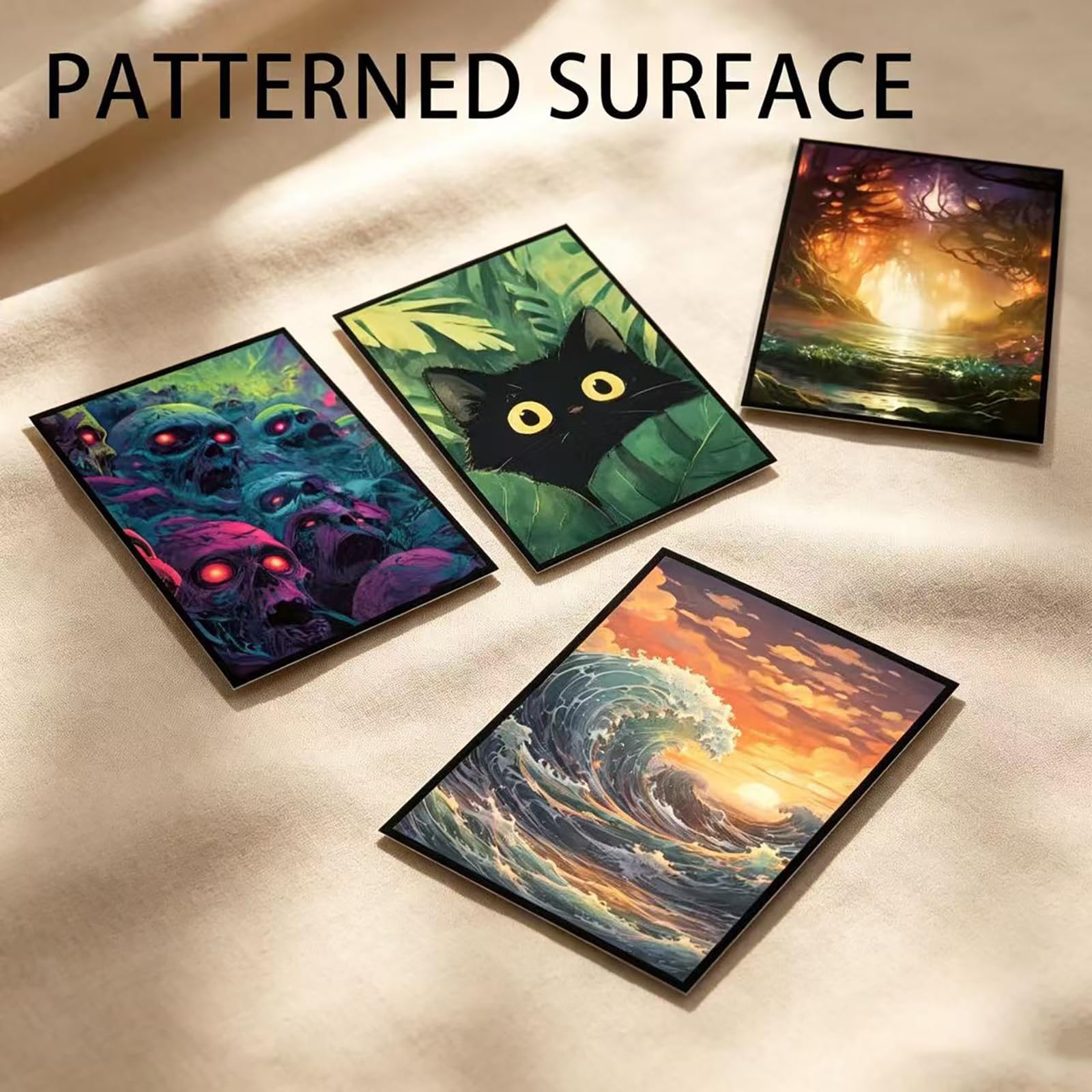 Fantasy - Fundas protectoras para cartas coleccionables MTG, 100 fundas protectoras mate para tarjetas TCG, fundas protectoras antideslizantes barajadas para tarjetas de tamaño estándar (hoja)