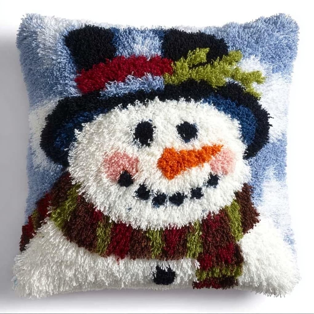 WallustrioaW Latch Hook Kit for Beginners,Cute Snowman