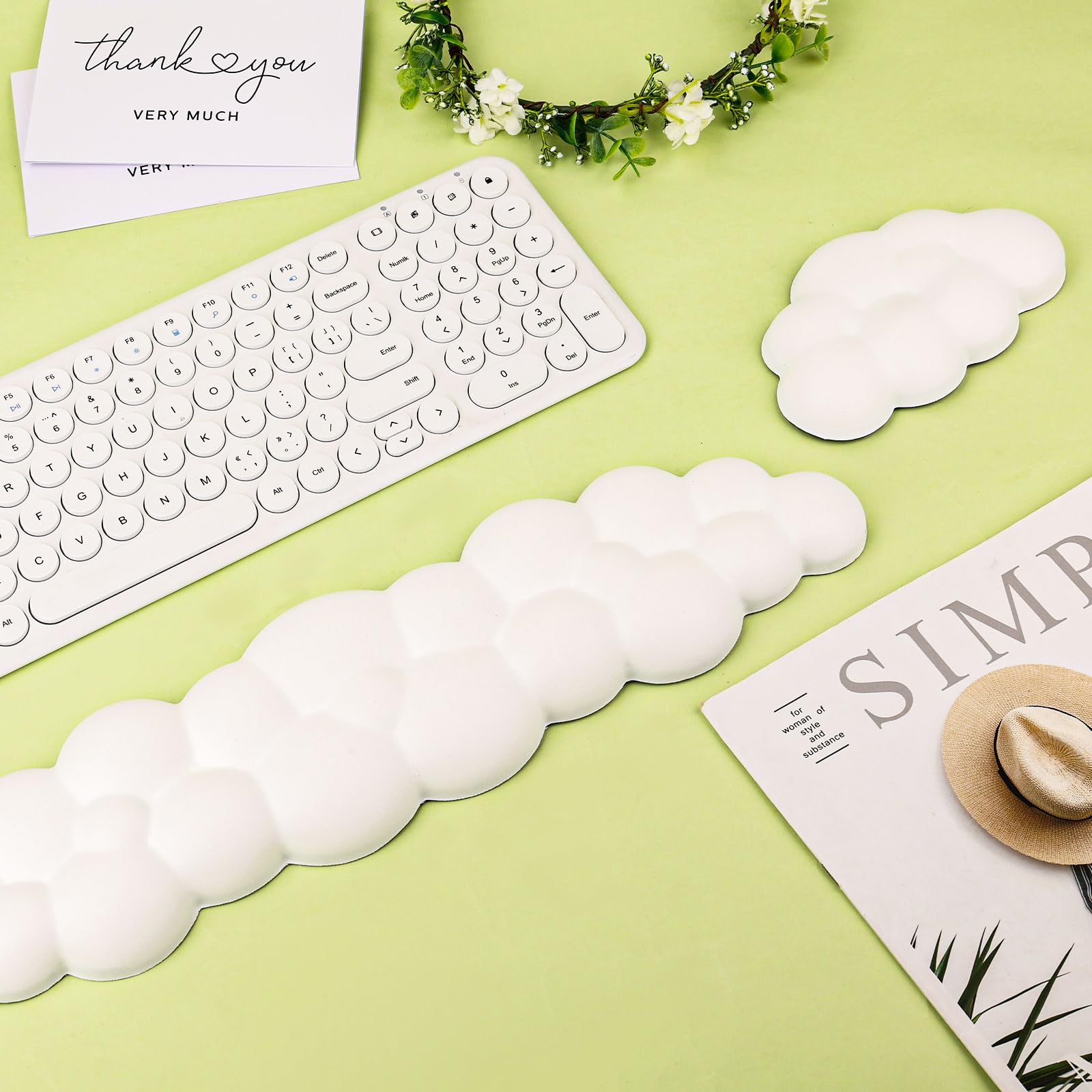 Poggiapolsi Per Tastiera E Mouse Zusentee - Memory Foam | Set 3 In 1 Con Sottobicchiere | Ergonomico - Foto 2