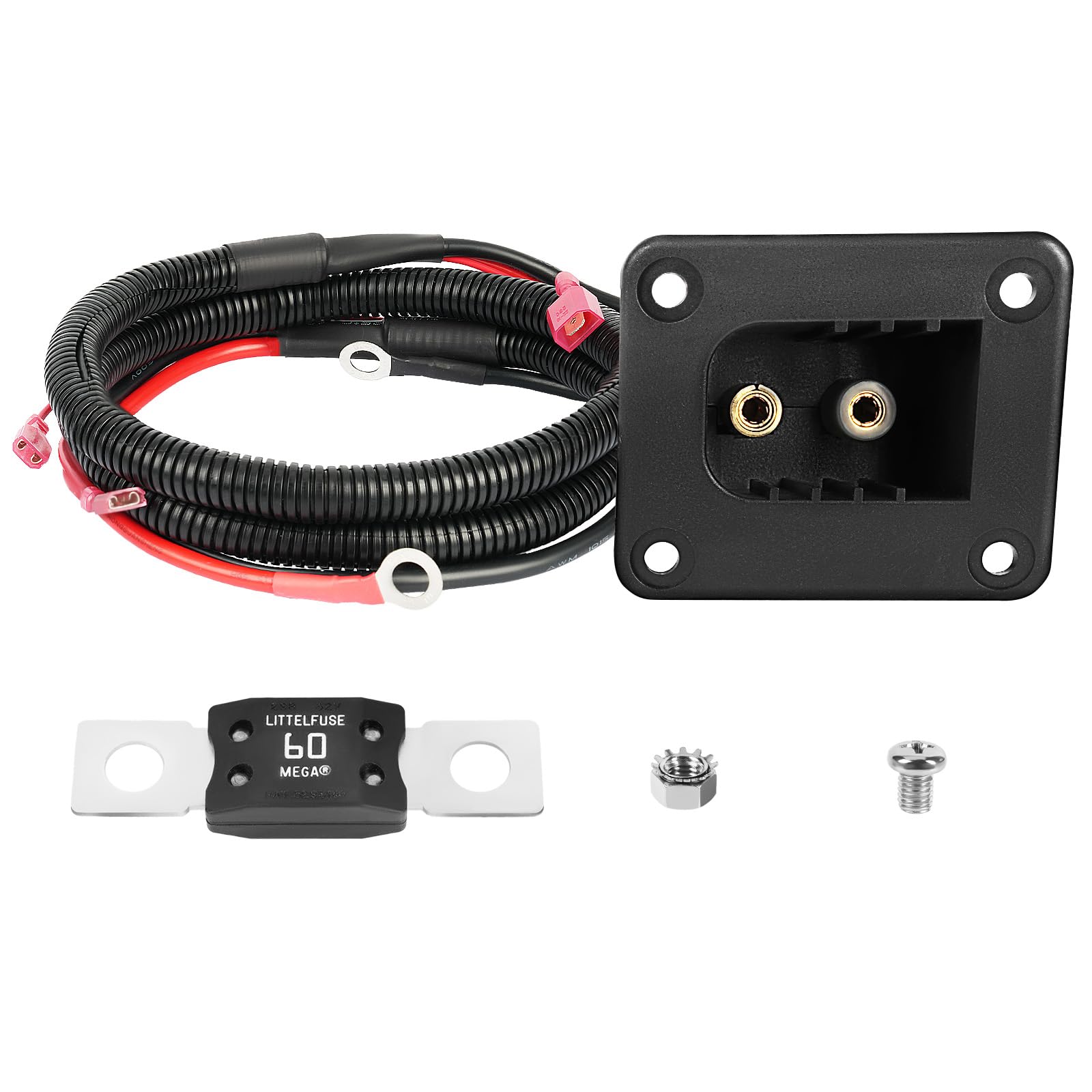CLUBRALLY 36V Powerwise Charger Receptacle Fit for EZGO Medalist TXT/DCS/PDS Electric Golf Carts, OEM#73051-G29, 73063-G01