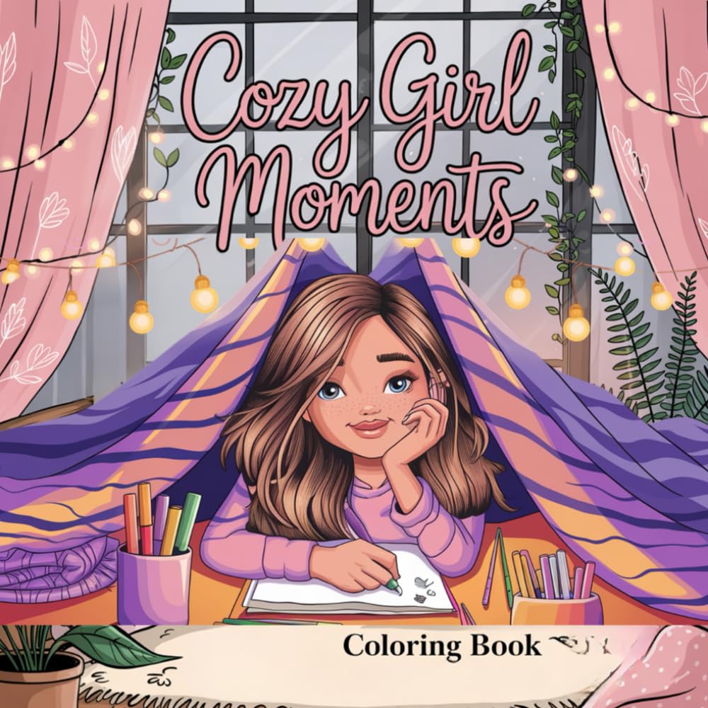Cozy Girl Moments Coloring Book: Cute Comforting Homebody Designs for Peaceful Time Dreamers to Relax ,Chill and Create