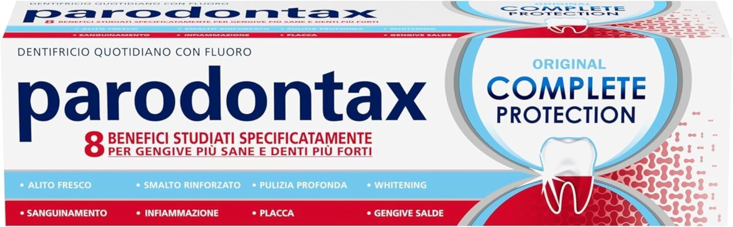 Complete Protection Original Fluorine Daily Toothpaste 8 Benefits Specially Designed for Healthier Gums and Stronger Teeth 75ml