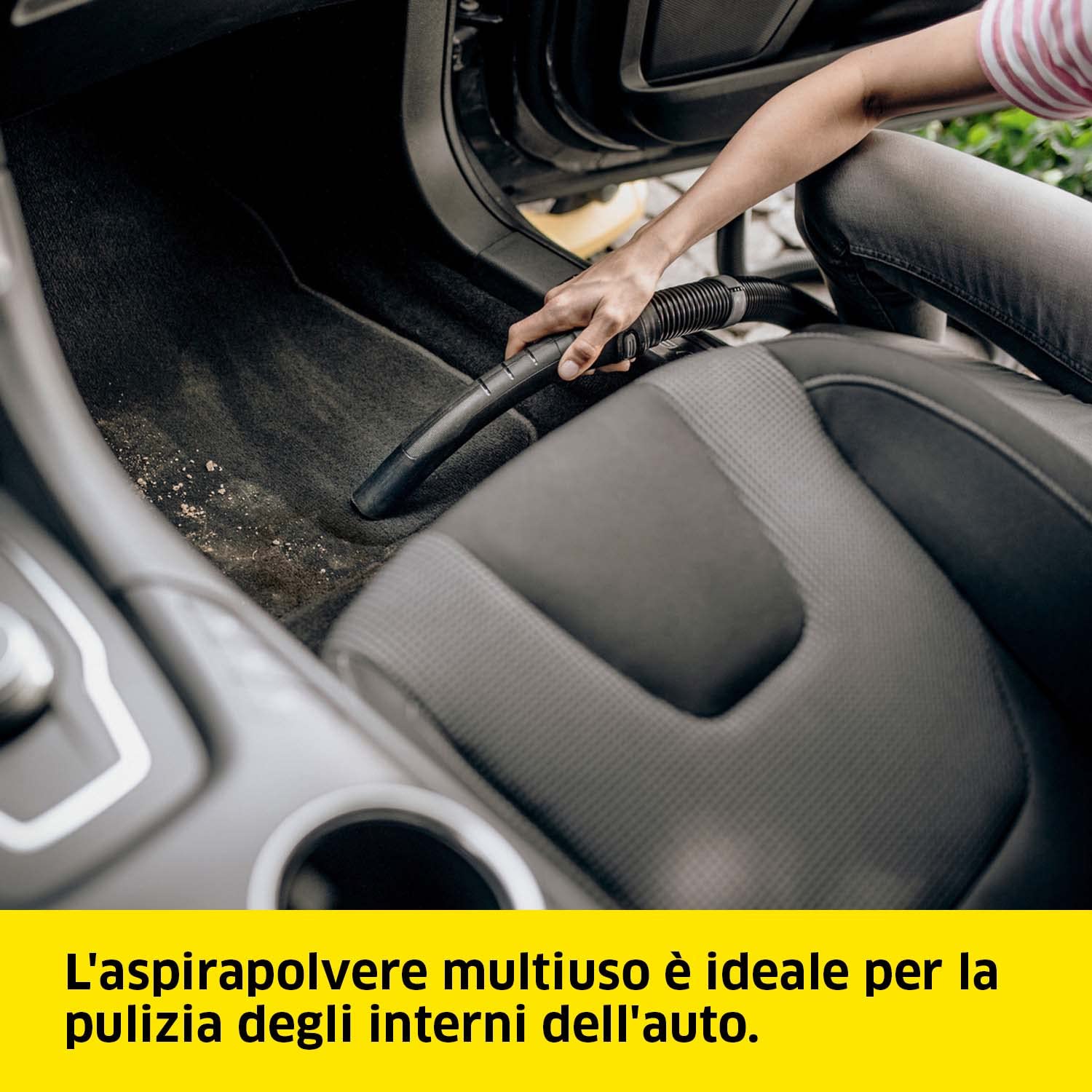 KÄRCHER WD 5 S V-25/5/22 aspiratore solidi liquidi 1200 W contenitore acciaio inox 25 l tubo aspirazione 2,2 m funzione soffiante filtro vello pulizia automatica filtro