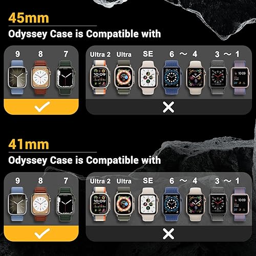 Miniatura 2 de MAGEASY Odyssey - Funda de aluminio de grado aeronáutico para Apple Watch Series 9, Series 8 y Series 7 de 1.614 pulgadas  Carcasa rígida con