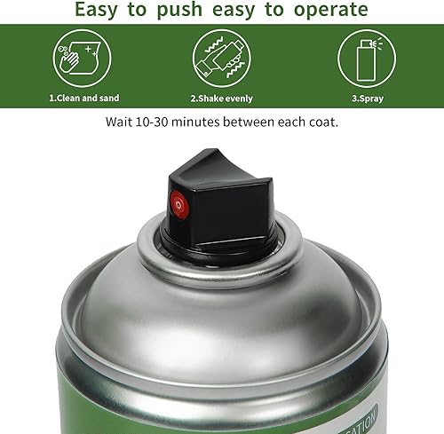 Miniatura 2 de Kit profesional de pintura en aerosol de metal y madera, 1 paquete de aerosol de cerámica verde (15.2 fl oz cada uno) con pistola rociadora y