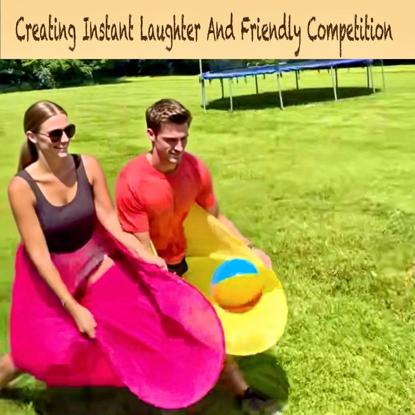 Granny Pants Yard Game Set for Adults & Kids Giant Pants Outdoor Tossing Game with Bouncy Balls, Pump, Hilarious Backyard Party Games for Family Reunions BBQ Field Day Fun