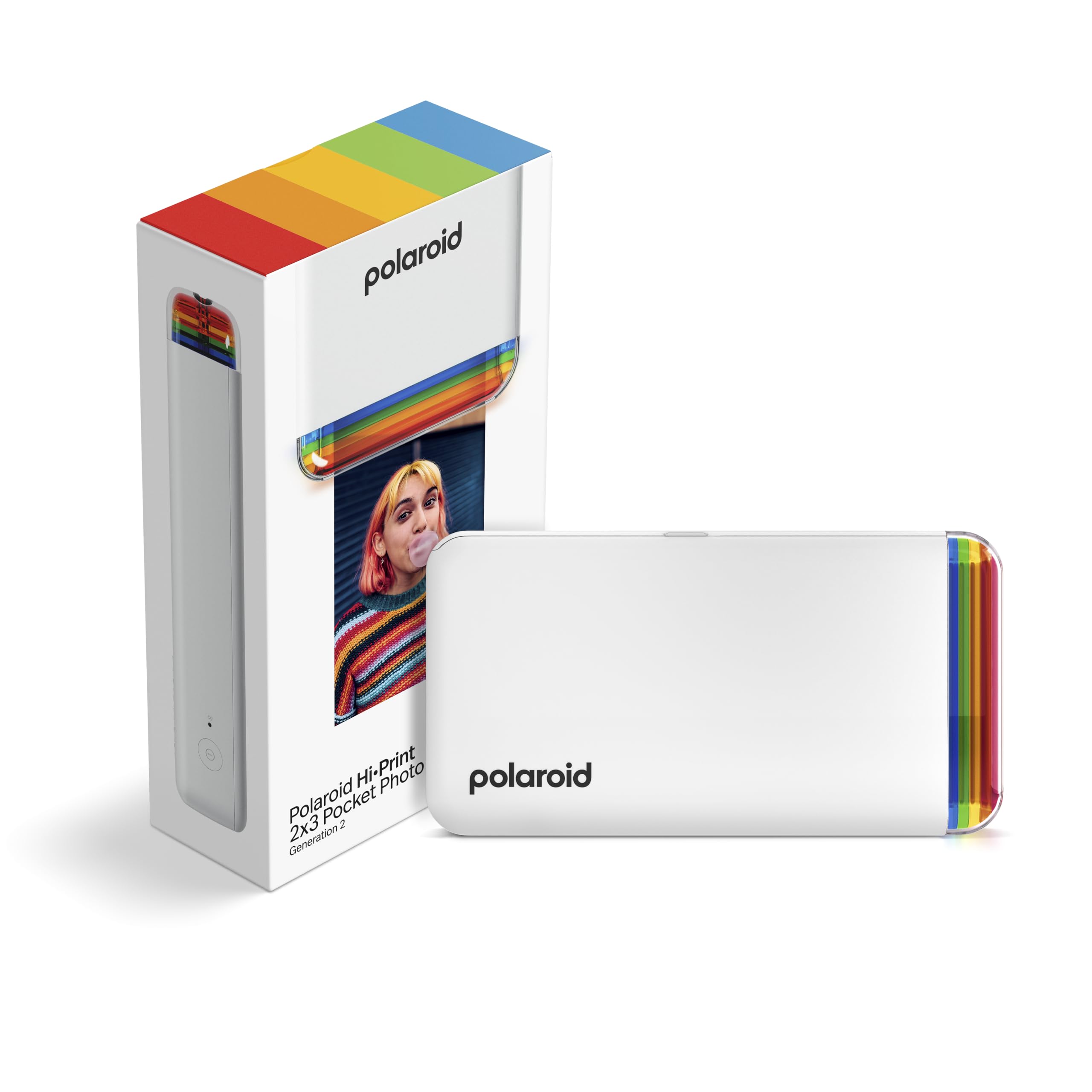 Polaroid Hi-Print - 2nd Generation Bluetooth Connected 2x3 Pocket Photo Dye-Sub Printer - White Printer Only (9128)