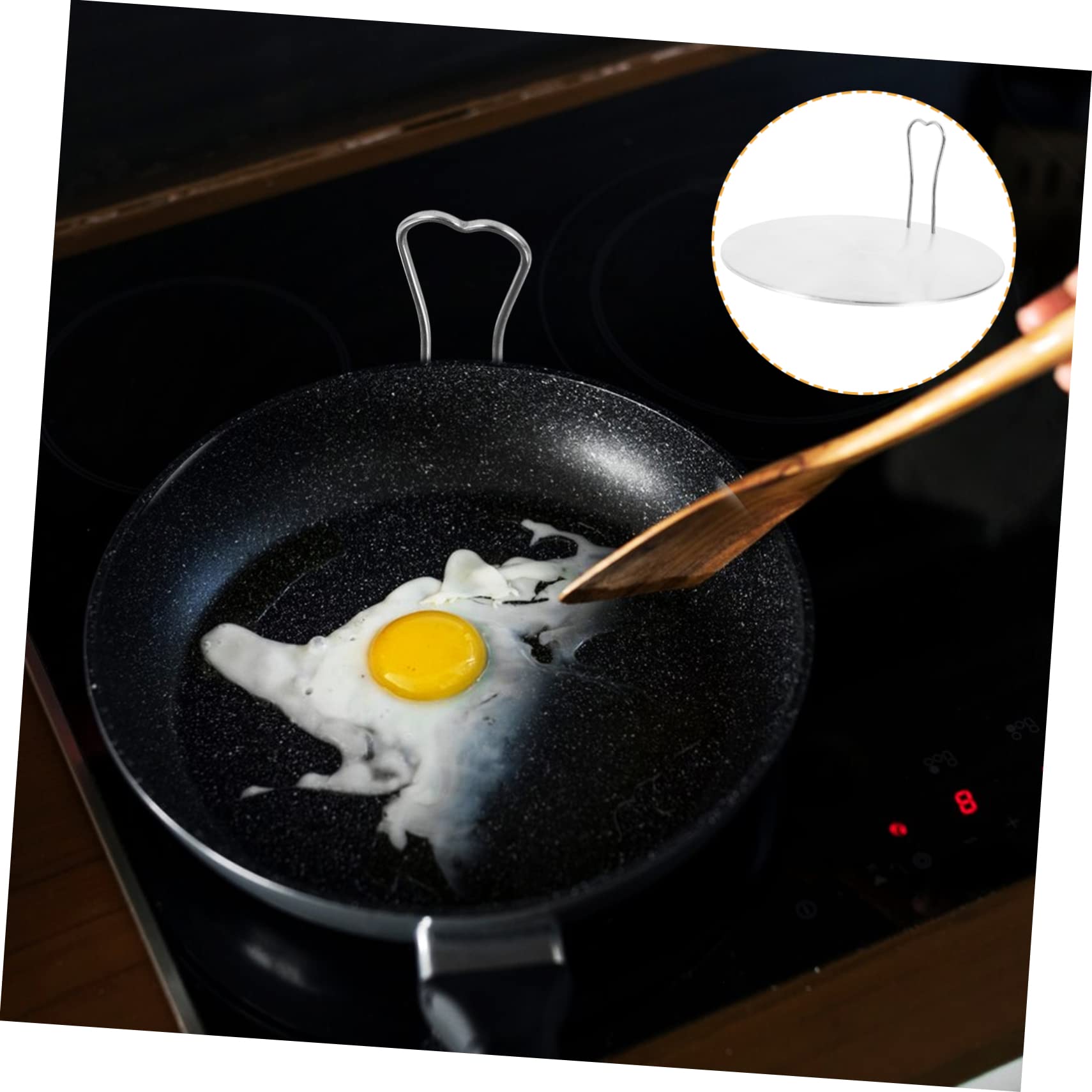 LABRIMP Adaptador de Calor Cocina de Acero Inoxidable para Placa No Difusor Calienta Magnéticas para Cocinas Eléctricas Ollas | Mango Integrado, para Utensilios No Magnéticos, Uso en Cocinas de Gas y Eléctricas