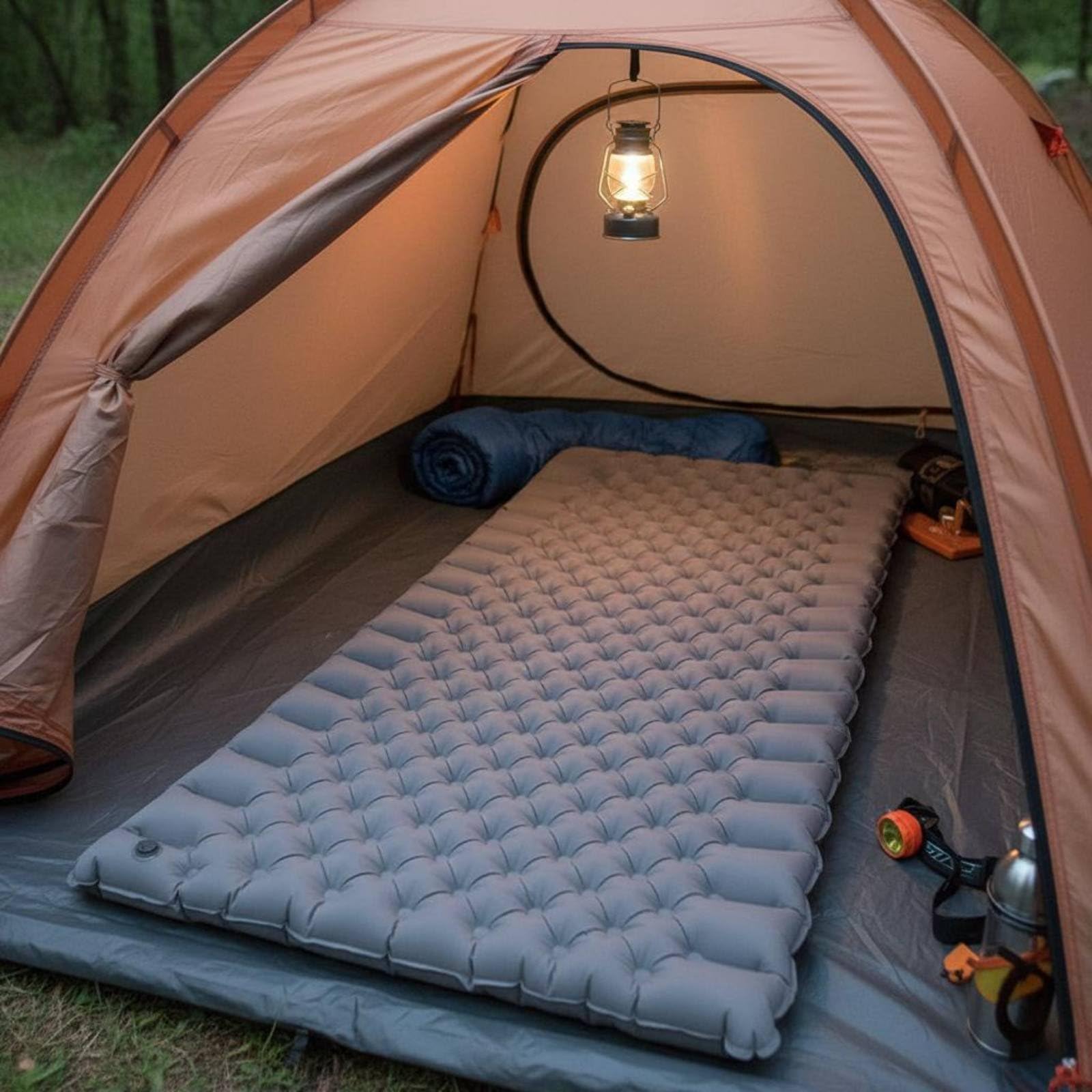 Colchón Inflable Doble Extremadamente Ligero Esterilla Hinchable Doble Resistente a la Humedad Equipo Camping para Playa