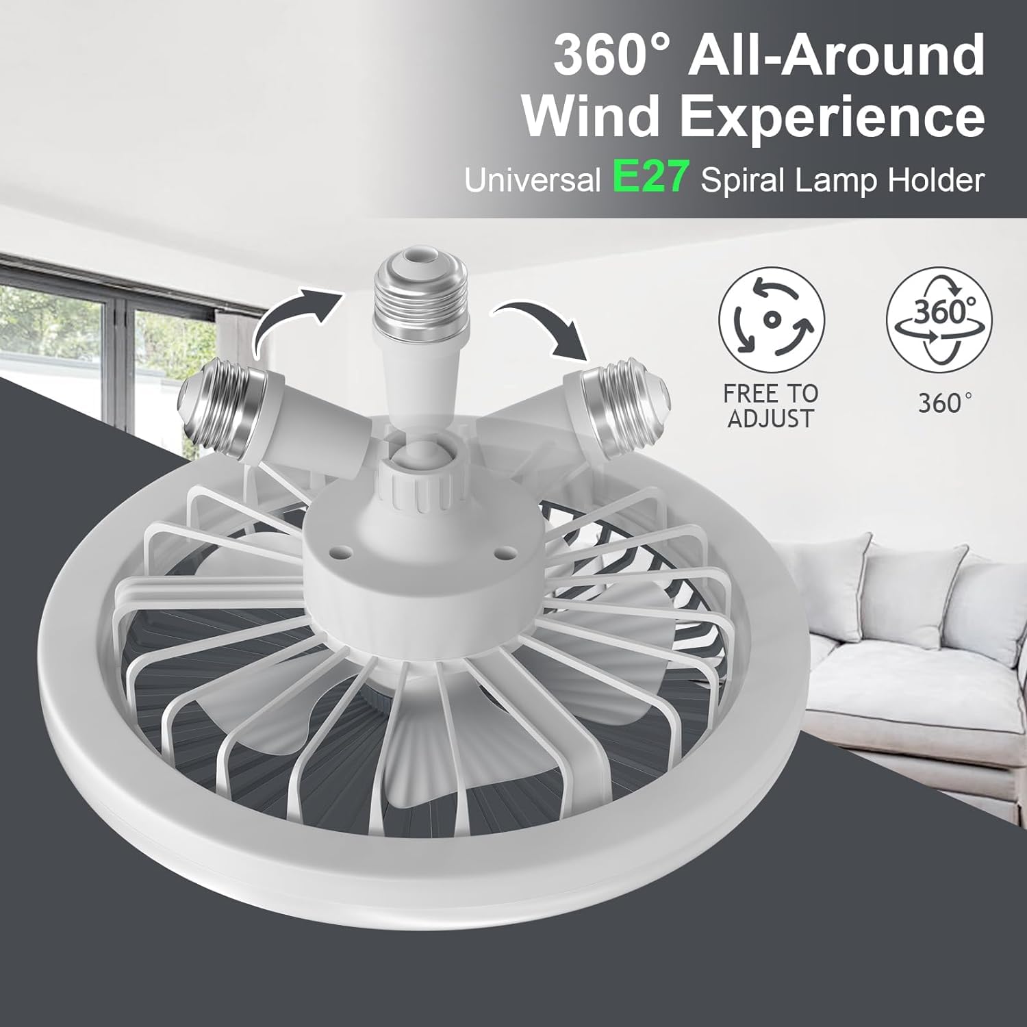Ventilatore da Soffitto con Luce con APP/Telecomando, Pale da Soffitto Silenziose con Lampada Dimmerabile 3500K-7000K, 6 Velocità, Timer, per Soggiorno, Camera da Letto, Pranzo e Balcone - 50cm