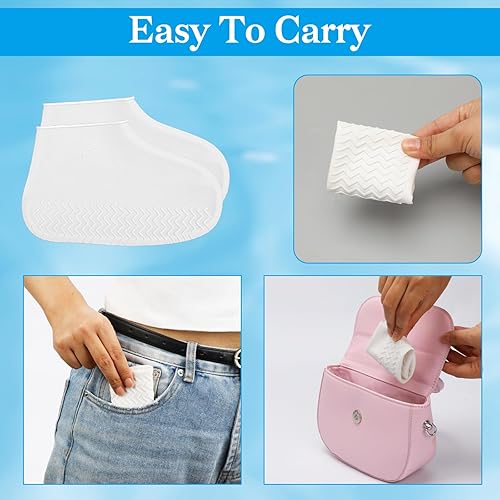 Miniatura 5 de Jeffdad Waterproof Shoe Covers, Portable Rain Shoe Covers Reusable Silicone Anti-Slip Shoe Covers Elastic Tear-Proof Protective Shoe Covers for Men