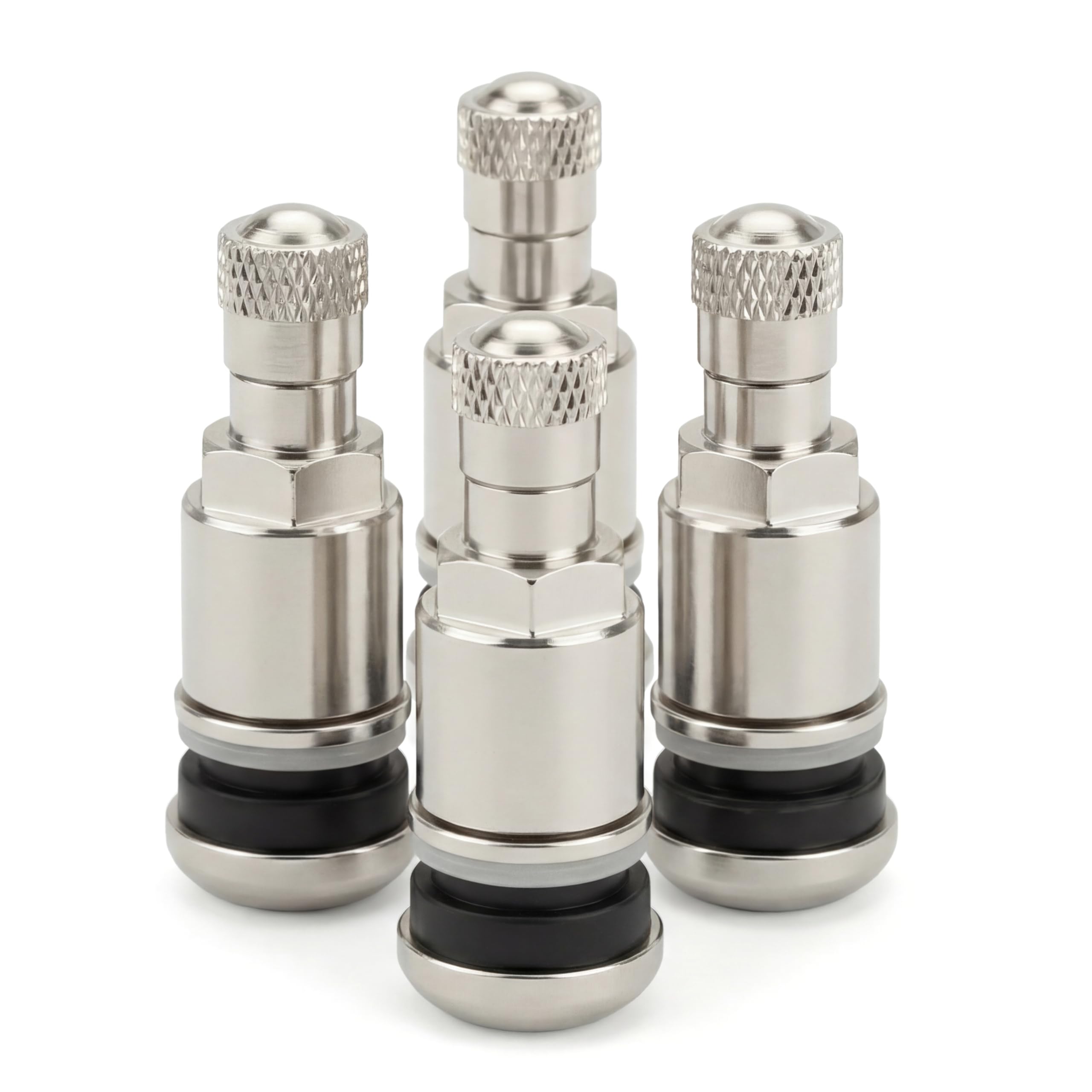 HASKYY Metallventile Stahlventile Felgenventile 4X Silber Universal 11,3 mm TR413 Ventile, Snap-In Reifenventile