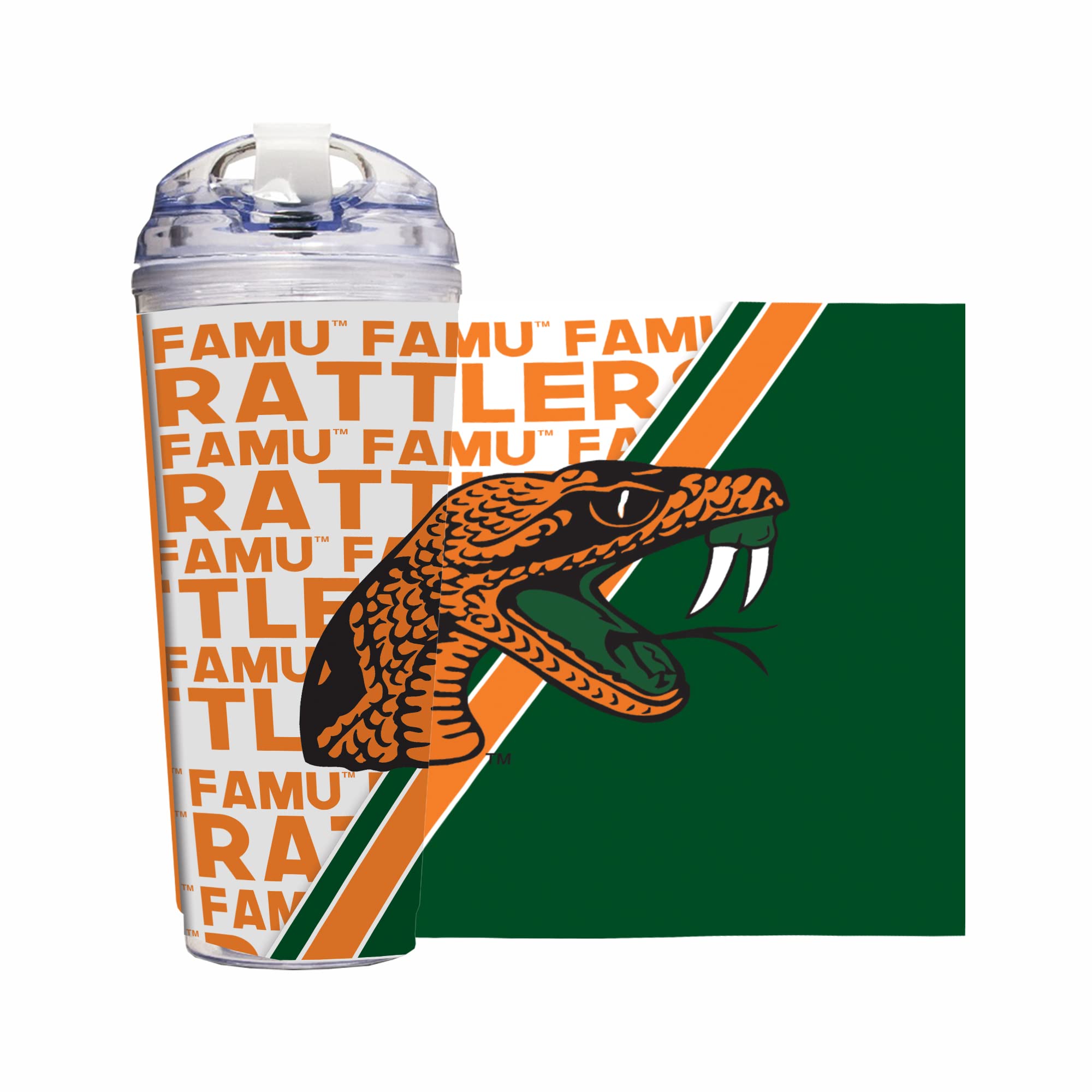 Rico Industries NCAA Maine Black Bears - Vaso acrílico estándar de 24 onzas con tapa con bisagras, vaso de doble pared con licencia oficial y popote