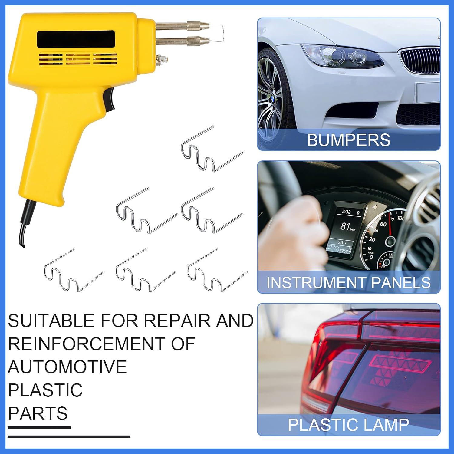1200 Pieces Welding Rods plastic Hot Stable Repair Welding Wire Hot Staple Repair Machine Welding Hot Staples Car Auto Bumper Repair Wires for Cars Wave Staples 0.8 0.6 mm - - 