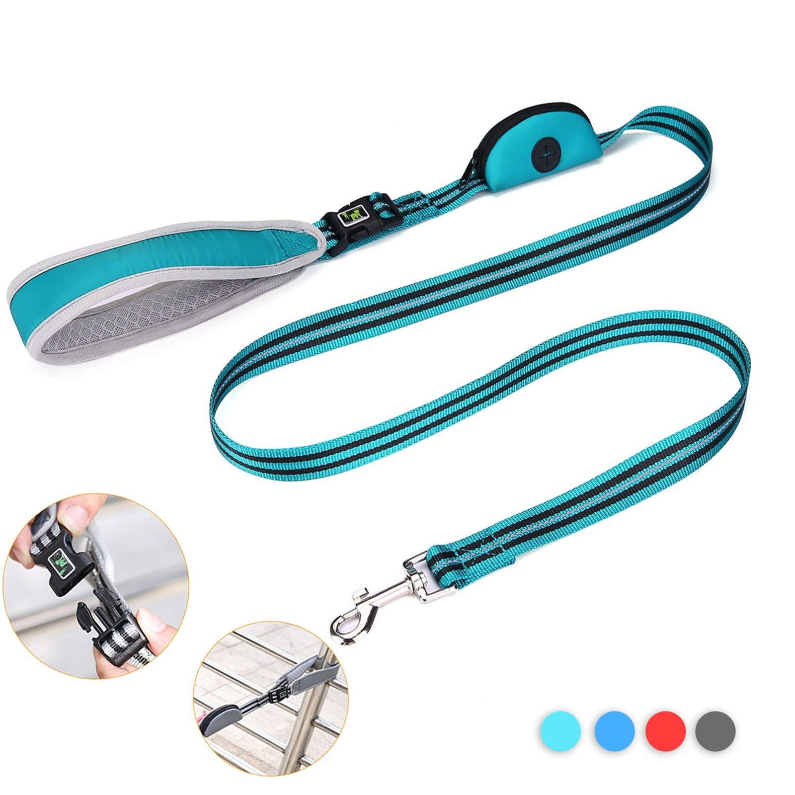 XIANGFAGS Hundeleine Hundeleine Reflektierende Laufleine for Haustiere mit Poop-Tasche Breakaway Long Lead Puppy Walking Rope Zubehör (Color : Blue)