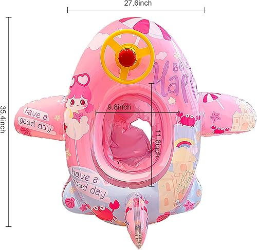 Miniatura 55 de Lindo flotador inflable de piscina para niños, flotador de verano de PVC, cama de aire, lago, barco, flotadores de natación con 2 asas, balsa