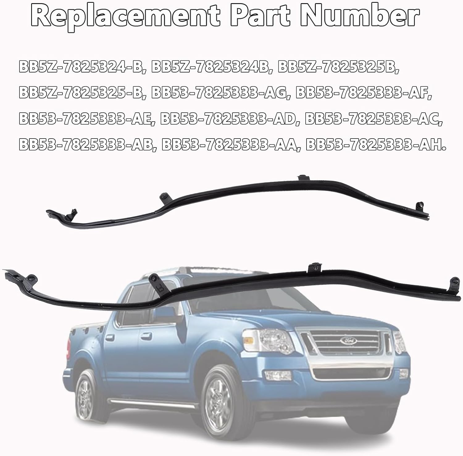 Door Front Weatherstrip RH LH Pair Compatible with Ford Explorer 2011-2019 Front Weather Strip Right Left Hand Fit for Police Interceptor Utility 2013-2019 BB5Z-7825324-B BB5Z-7825325-B