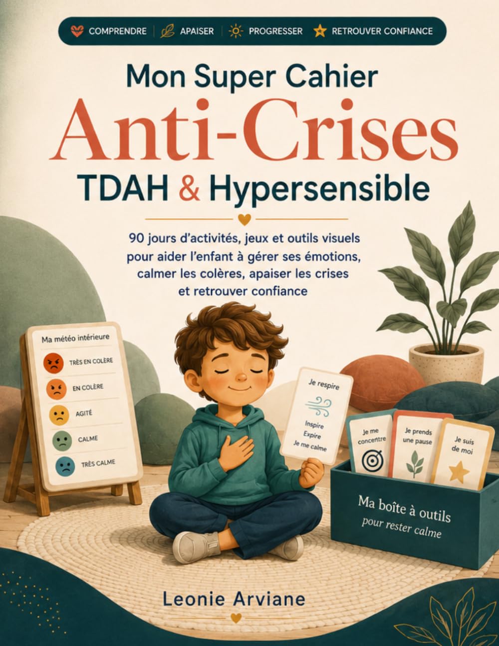 Mon Super Cahier Anti-Crises TDAH & Hypersensible: 90 jours d'activités, jeux et outils visuels pour aider l'enfant à gérer ses émotions, calmer les colères, apaiser les crises et retrouver confiance
