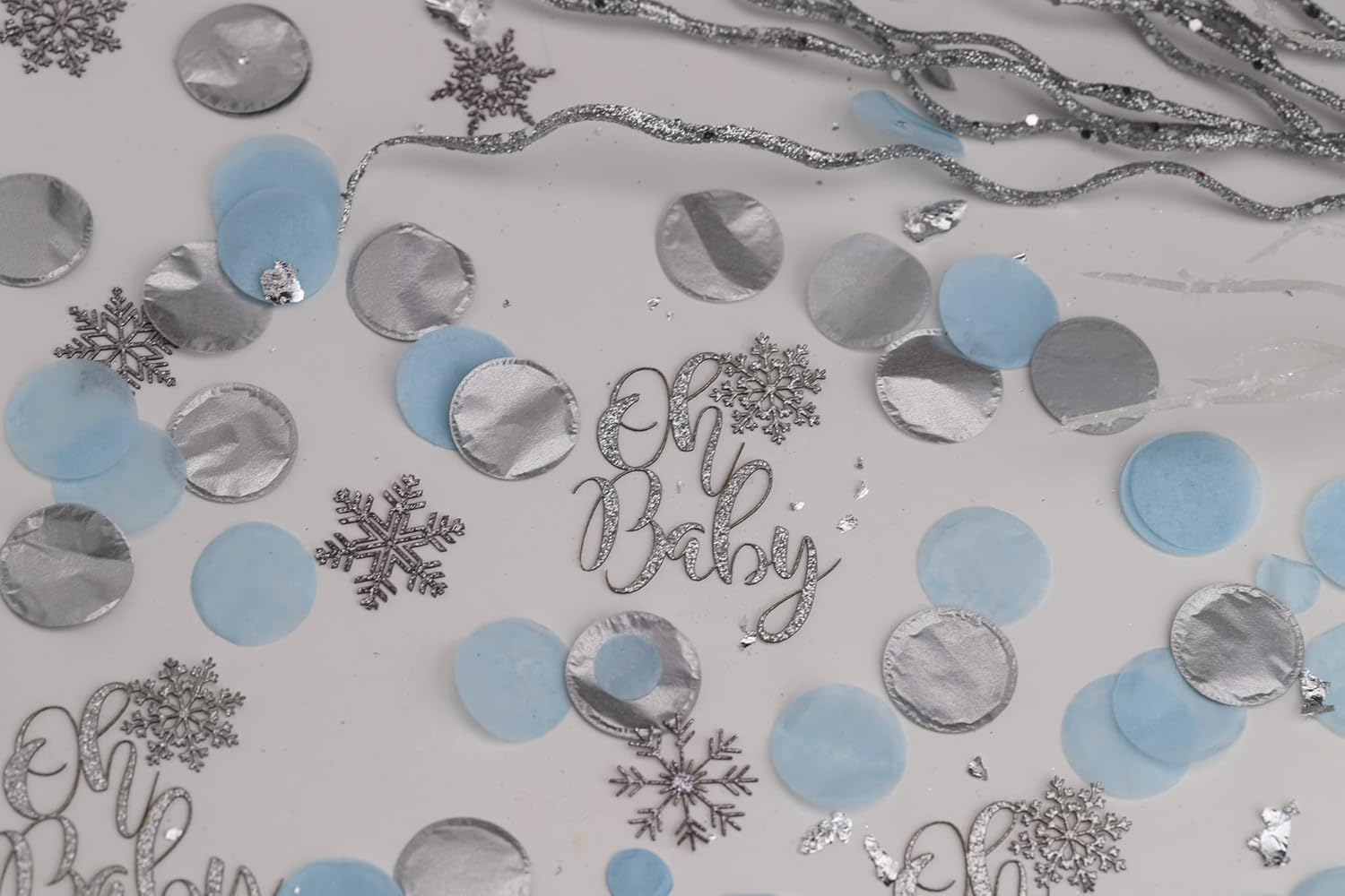 Winter Wonderland Decor, Winter Wonderland Baby Shower Decorations For Boy, Oh Baby, Snowflake Confetti : Handmade Products