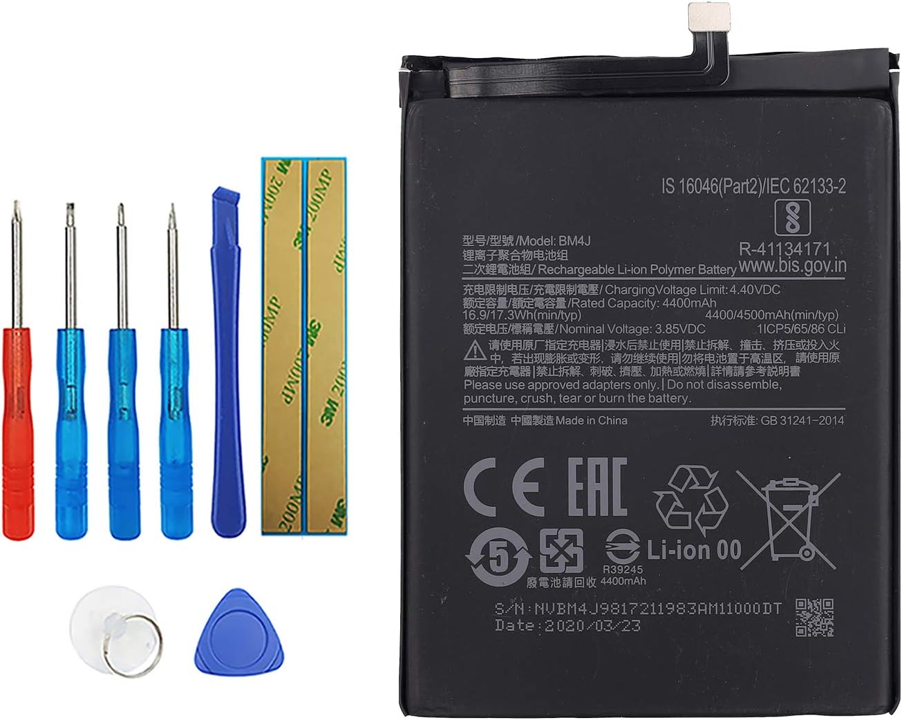 BM4J Replacement Battery Compatible with MI Redmi Note 8 Pro M1906G7I M1906G7G with Toolkit