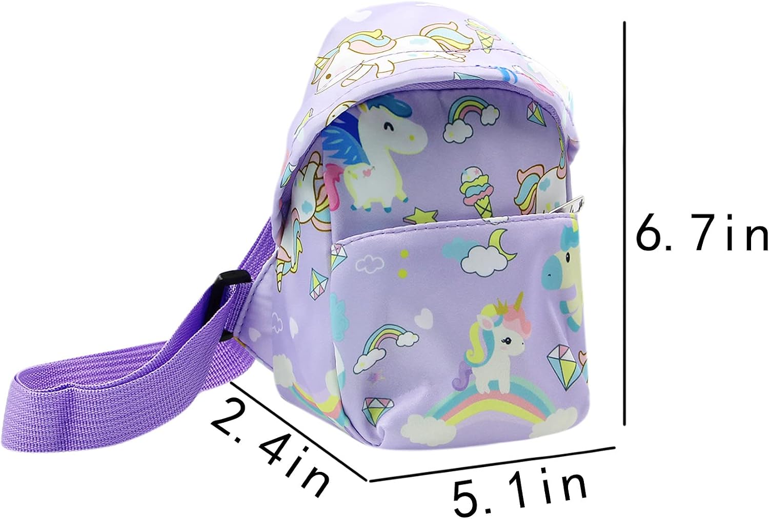 JUMISEE Cute Unicorn Dinosaur Crossbody Chest Bag Cartoon Sling Shoulder Bag for Travelling Hiking