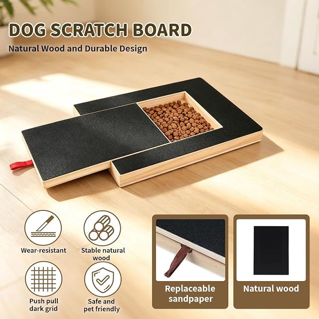 Foto 4 de 7 de MEIQJIE Tabla de Rascar para Perros con Caja de Premios, Lima Uñas Perro