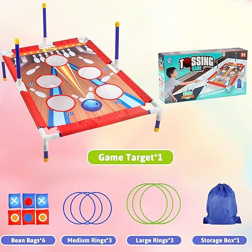 Miniatura 6 de Ligebul Juego de lanzamiento de bolsas de frijol, juego de lanzamiento de bolsas de frijoles para niños de 3 a 8 años, juego portátil de lanzamiento